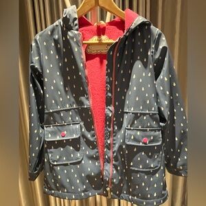 Kids Hatley Raindrop Pattern Jacket - Blue and Pink